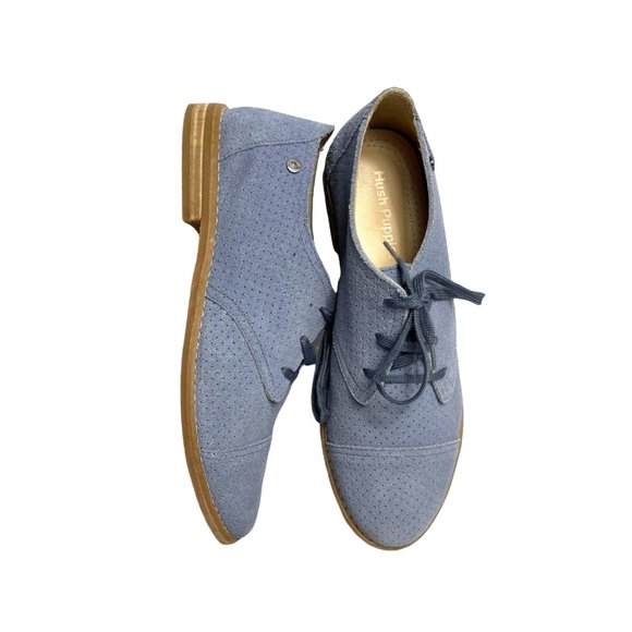 Hush Puppies Shoes | Hush Puppies Blue Suede Shoes Lace Up 9 Women's Worn Once No Flaws India Made | Color: Blue/Tan | Size: 9 | Pm-14657625's Closet